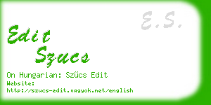 edit szucs business card