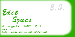 edit szucs business card